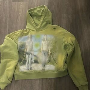 Stylish Green Hoodie with Graphic Design